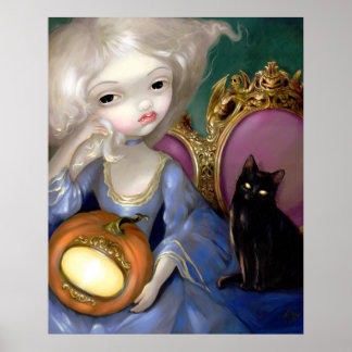 Les Vampires: Lanterne-Citrouille ART PRINT cat Poster