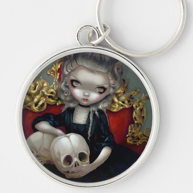 "Les vampyrer: Les Crânes" Keychain Rund Silverfärgad Nyckelring (Framsidan)