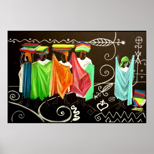 Les Vendeuses de Tissus Haitienne Poster (Framsidan)