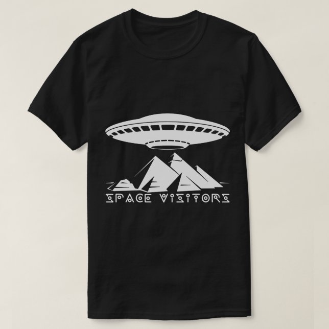 Les visiteurs et les pyramides blanches t shirt (Design framsida)
