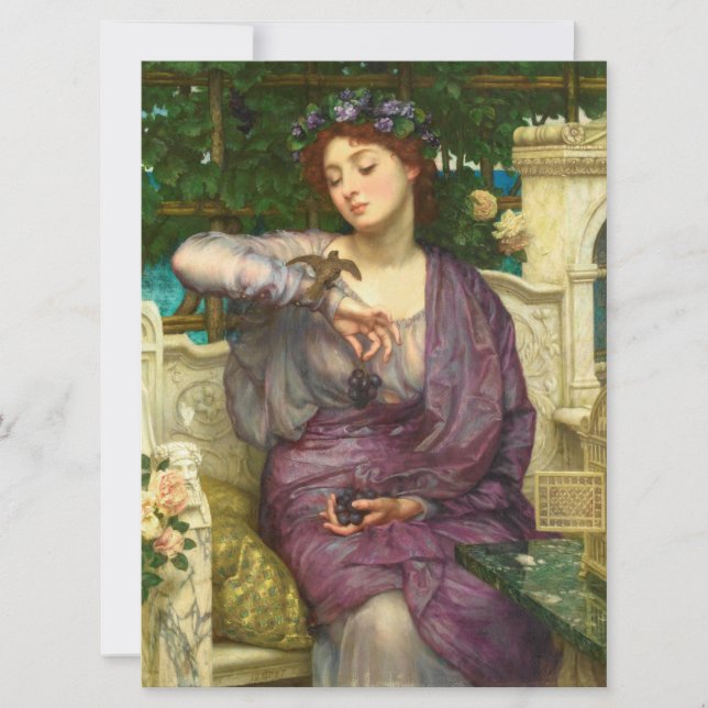 Lesbia och hennes Sparrow (av Edward John Poynter) Kort (Framsida)