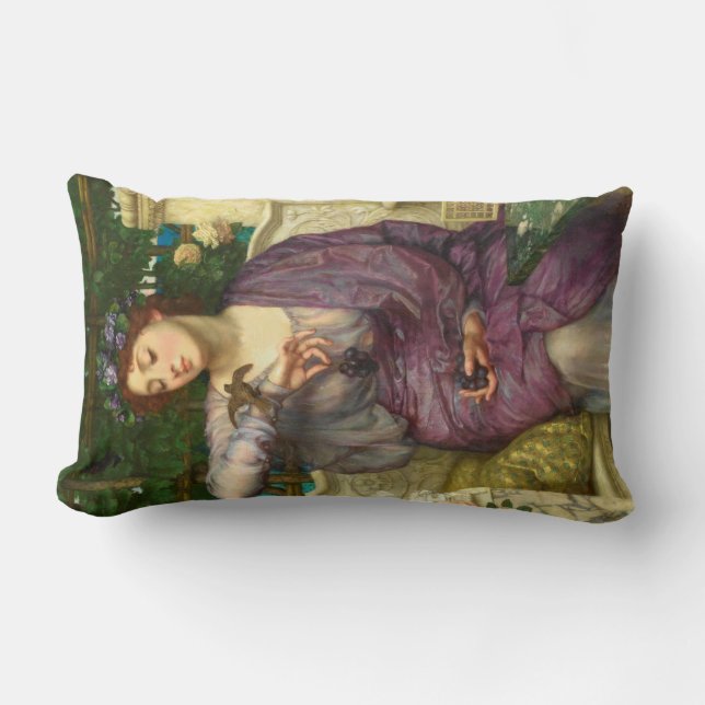 Lesbia och hennes Sparrow (av Edward John Poynter) Lumbarkudde (Framsida)