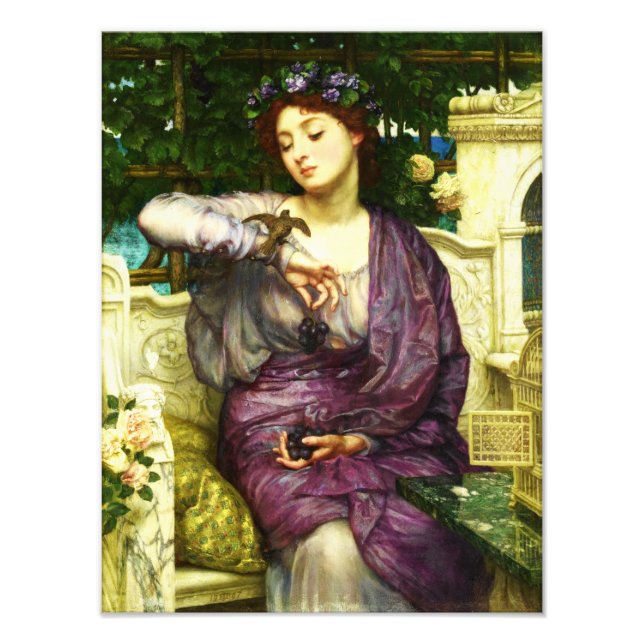 Lesbia och hennes sparv av Herr Edward John Poynte Fototryck (Framsidan)