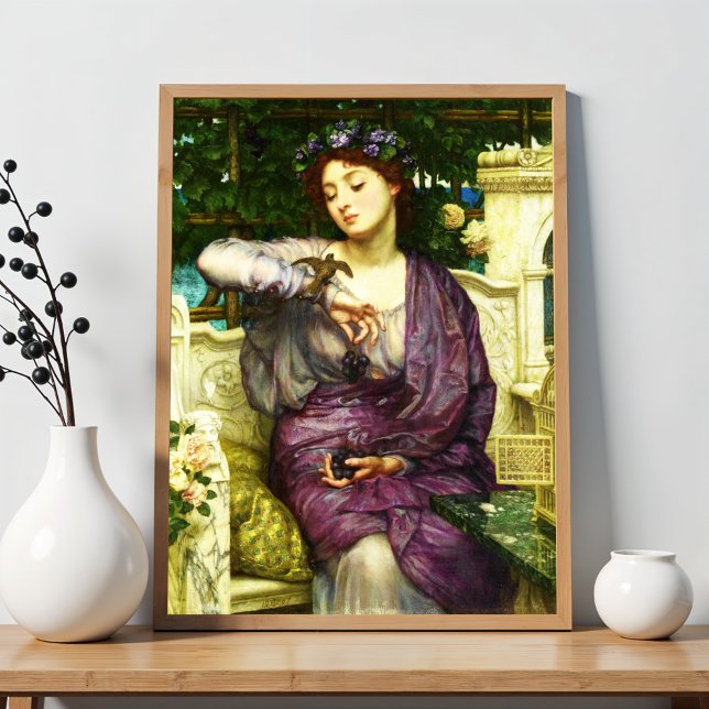 Lesbia och hennes sparv av Sir Edward John Poynter Poster (Skapare uppladdad)