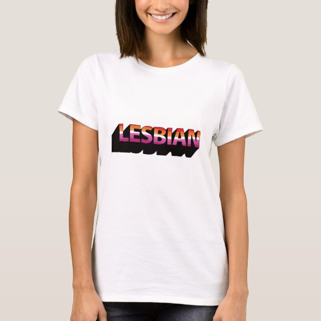 LESBIAN 3D Flagga T Shirt (Framsida)