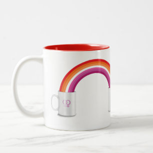 LESBIAN COFFEE DATE T-Shirt Rektangulär dekal Två-Tonad Mugg