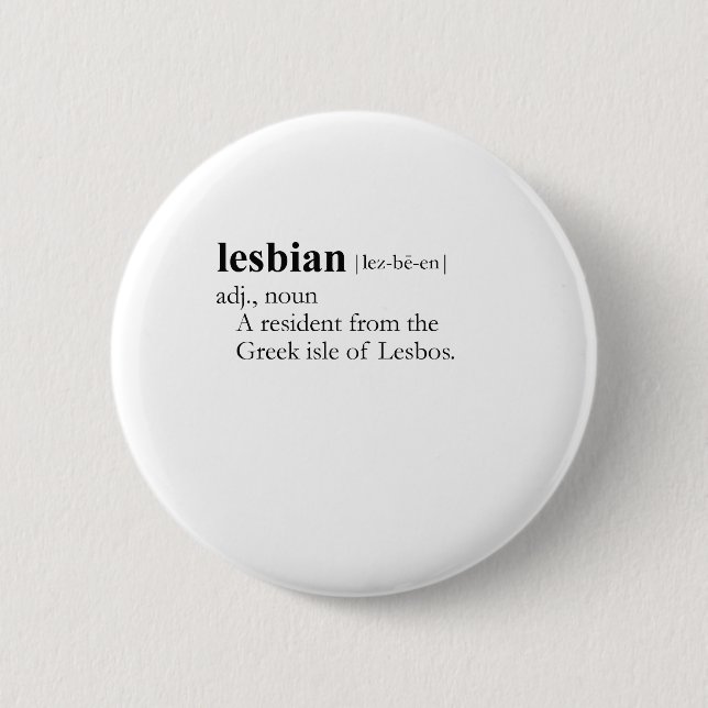 LESBIAN (definition) Knapp (Framsida)