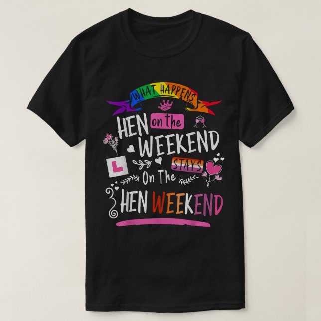 Lesbian Hen Do Outfits For Women & Group Hen Night T Shirt (Design framsida)