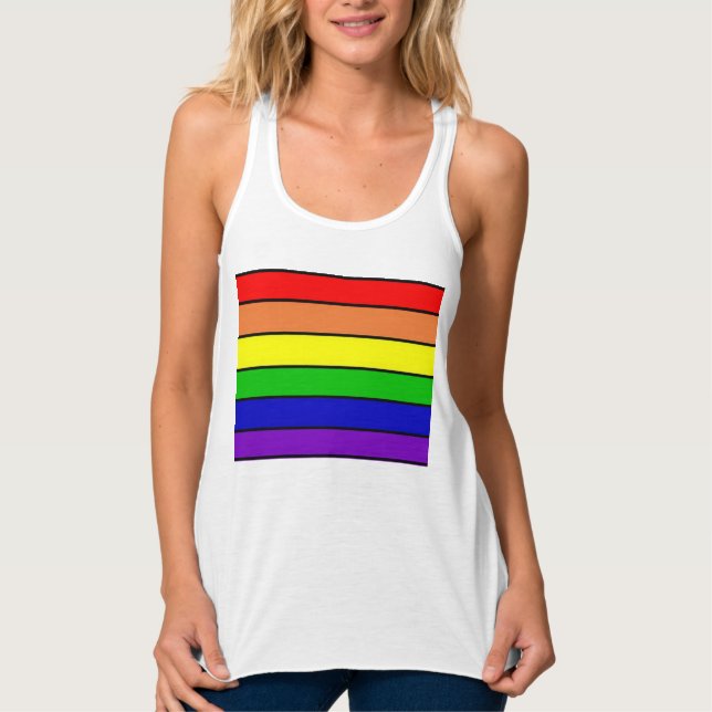 Lesbian LGBT Pride Rainbow Linne Med Racerback (Framsida)
