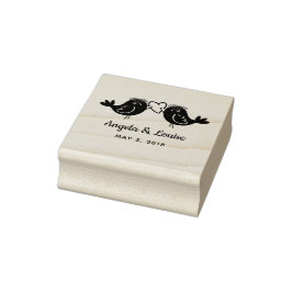Lesbian LGBT Rustic Birds Couple Wedding Monogram Stämpel