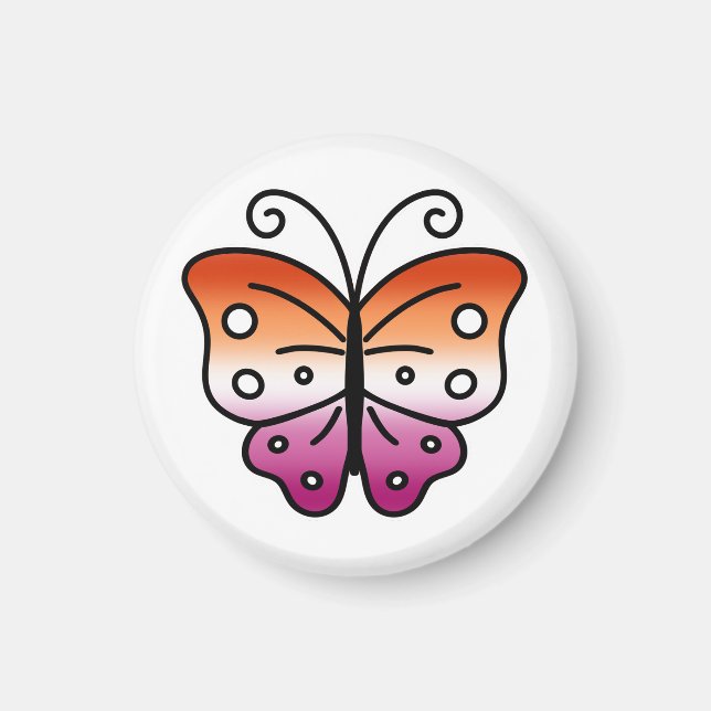 Lesbian Pride Butterfly Magnet (Framsidan)