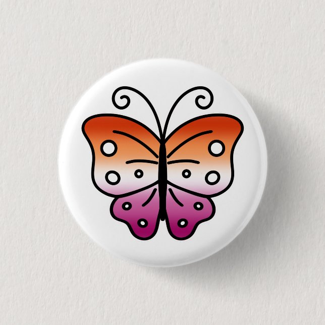 Lesbian Pride Butterfly Pin Badge Knapp (Framsida)
