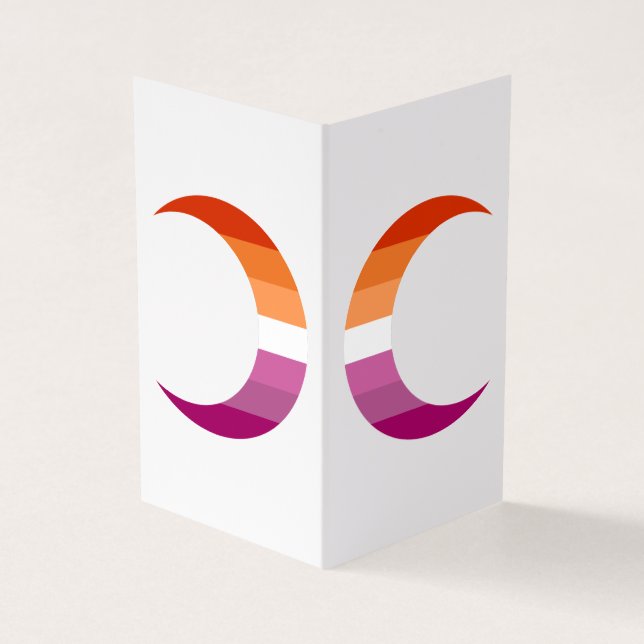 Lesbian Pride Crescent Moons Greeting Card Visitkort (Utsida)