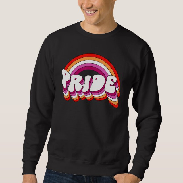 Lesbian Pride Flag LGBTQ Love is Love Gay Rainbow  Lång Ärmad Tröja (Framsida)