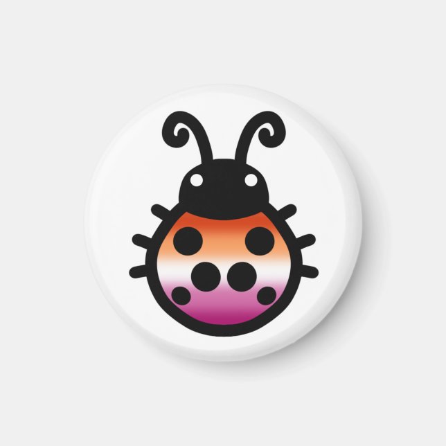 Lesbian Pride Ladybug Magnet (Framsidan)