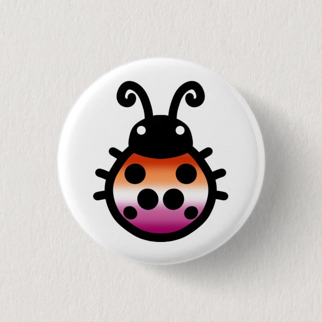 Lesbian Pride Ladybug Pin Badge Knapp (Framsida)