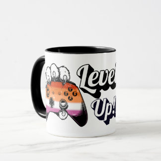 Lesbian Pride Level Up Tiger Paw Controller Mug Mugg