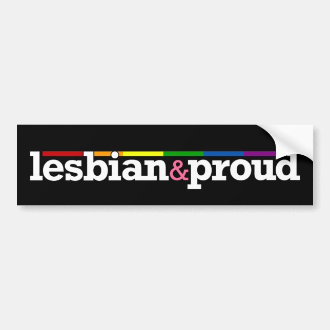 Lesbian&proud svart bildekal (Framsidan)