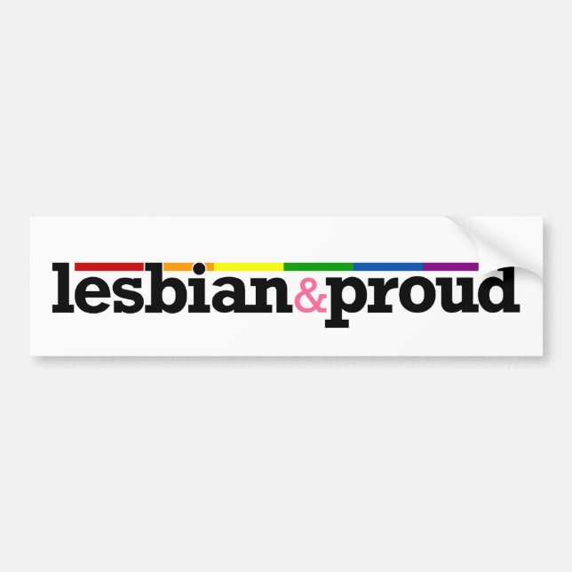 Lesbian&proud vitbildekal bildekal (Framsidan)