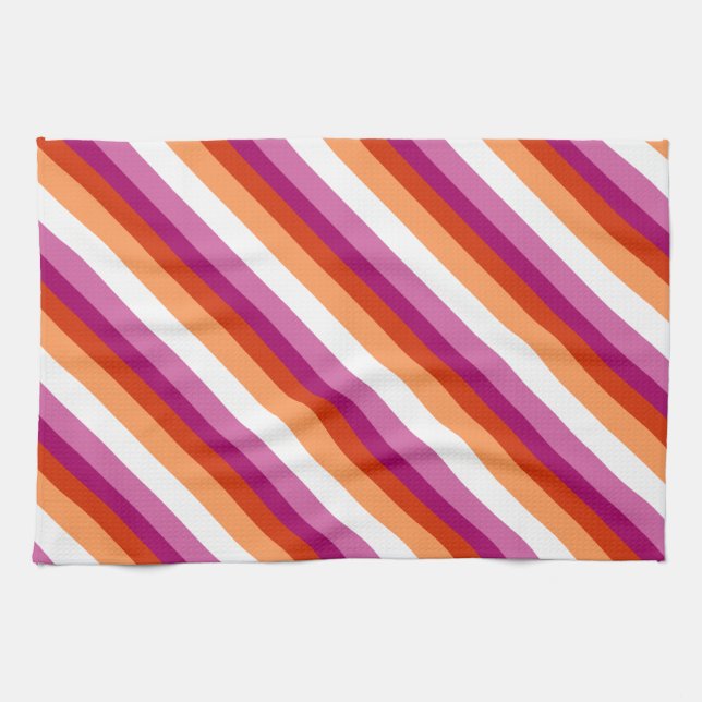 Lesbian Stripes | Lesbian Pride  Kökshandduk (Horisontell)