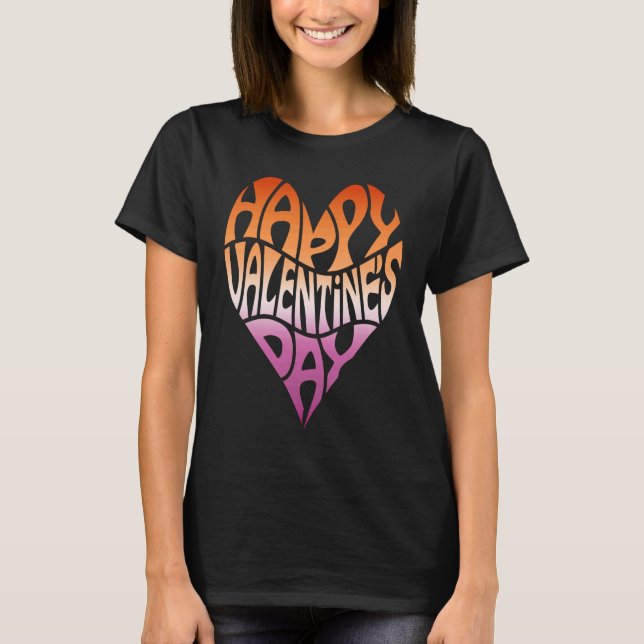 Lesbian Valentine's Day Subtle LGBT LGBTQ Gay Prid T Shirt (Framsida)