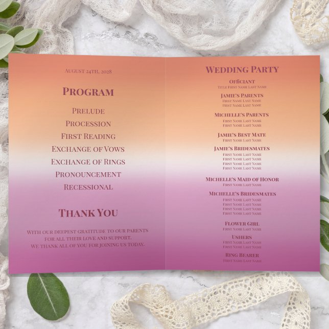 Lesbian Wedding Photo Pride Flag Gradient Program (Skapare uppladdad)