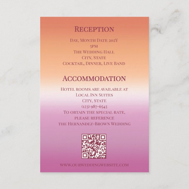 Lesbian Wedding Photo Pride Flag Gradient Tilläggskort (Baksida)