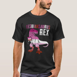 Lesbiansaurus rex dosinosaur i Lesbisk Flagga för T Shirt
