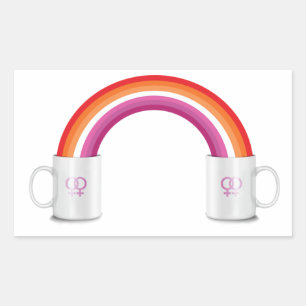 LESBIANSK KAFÉDATE T-Shirt Rektangulärt Klistermärke