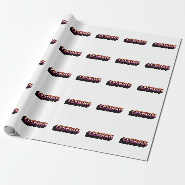 Lesbisk 3D-flagga Presentpapper (Utrullad)