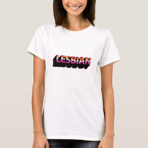 Lesbisk 3D-flagga T Shirt
