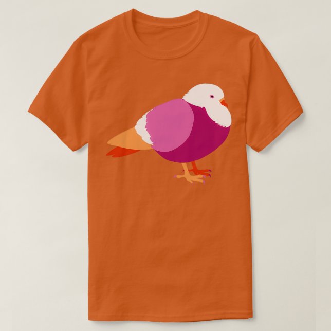 Lesbisk Abstrakt Pigeon T Shirt (Design framsida)