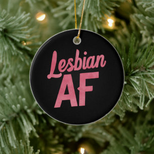 Lesbisk AF Blomma HBTQ Stolthet Gay Kärlek Parad Julgransprydnad Keramik