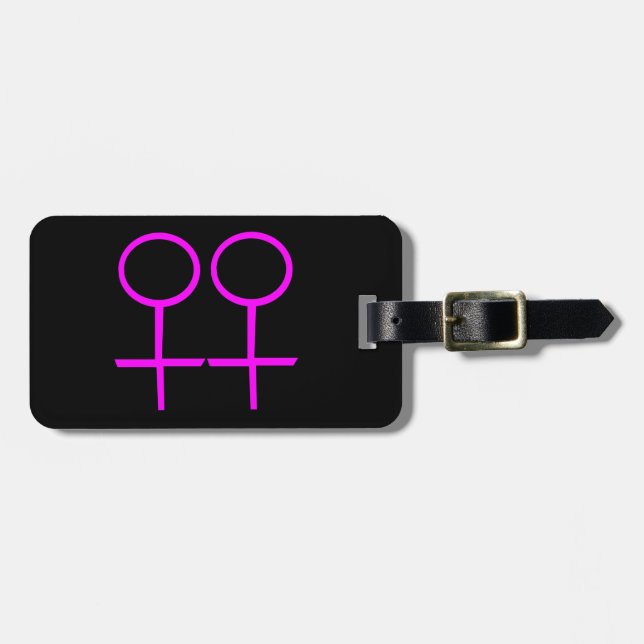 Lesbisk Älskare Anpassningsbar Luggage Tag Bagagebricka (Horisontell Framsida)