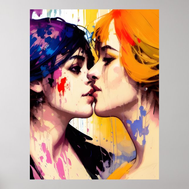 Lesbisk Älskare Kiss Poster (Framsidan)