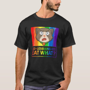 Lesbisk Ät Flagga Cat Humor Pun Lgbtq Pride T Shirt