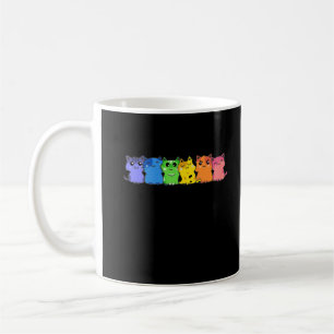 Lesbisk av HBT Cat Rainbow Gay Colorful Kattunge Kaffemugg
