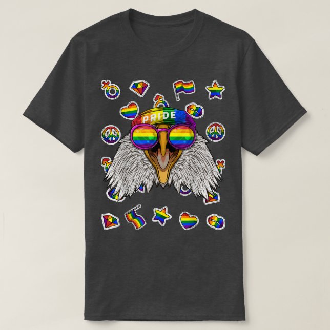 Lesbisk av hbt Eagle-Gay pride-djurets regnbåge  T Shirt (Design framsida)