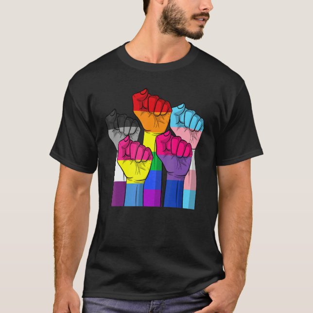 Lesbisk av humant Pride, utfall, gay-teknik, utfäl T Shirt (Framsida)