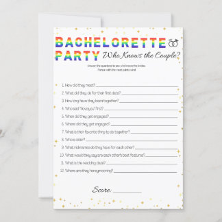 Lesbisk Bachelorette Party-spel, par spel Inbjudningar