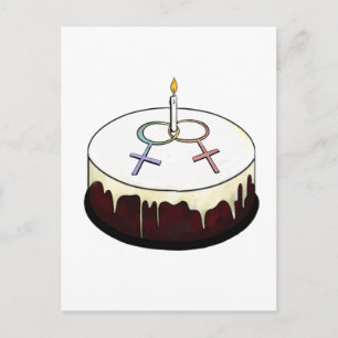 Lesbisk Birthday Cake Vykort