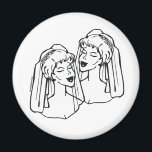 Lesbisk Brides Gay Wedding Favors Magnet<br><div class="desc">Lesbiskens bröllopsfavoriter och anpassadets utfästelseceremonier för homosexuella äktenskap av två brudar gifta sig. Anpassa de här gåvorna från homosexuella bröllopsdagar genom att lägga till din egen personlig.</div>