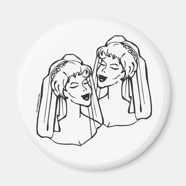 Lesbisk Brides Gay Wedding Favors Magnet (Framsidan)