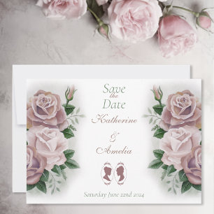 Lesbisk Brides ReEmergency Rosa ros Spara Datumet