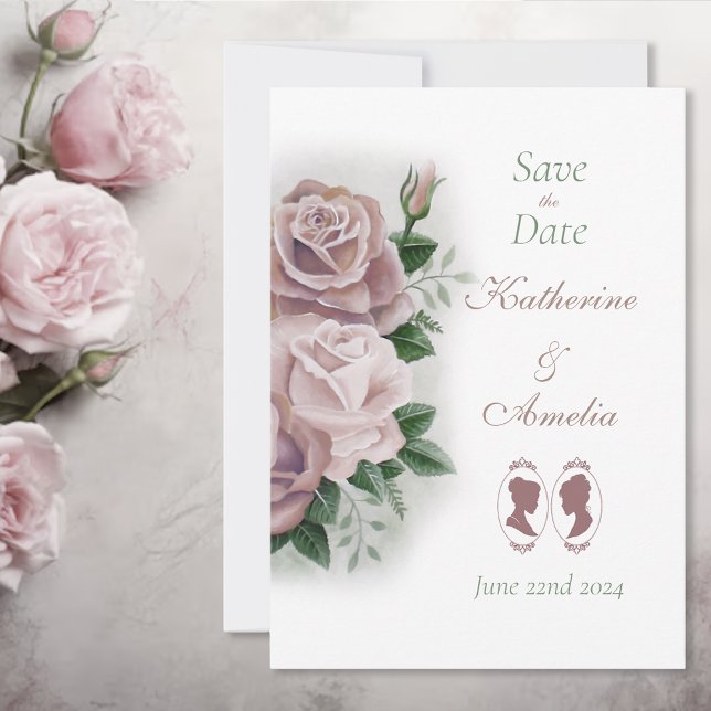 Lesbisk Brides ReEmergency Rosa ros Spara Datumet (Skapare uppladdad)