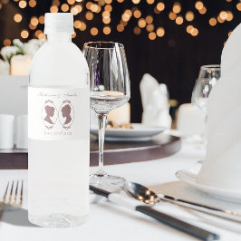 Lesbisk Brides ReEmergency Rosa ros Vattenflaskor Etikett