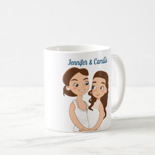 Lesbisk Bröllop Anpassningsbar par Kaffemugg