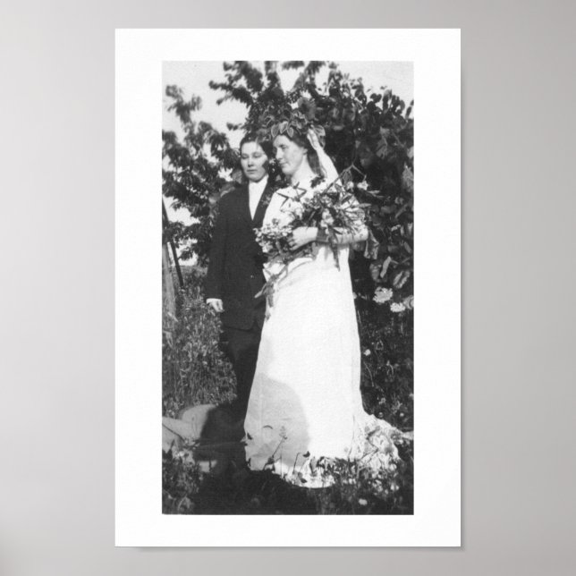 Lesbisk Bröllop Circa 1920 Poster (Framsidan)
