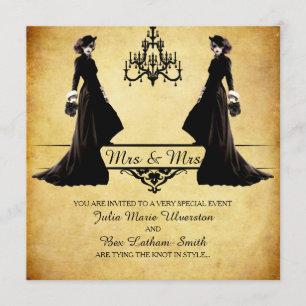 Lesbisk Bröllop - Gothic Steampunk Stil Inbjudningar