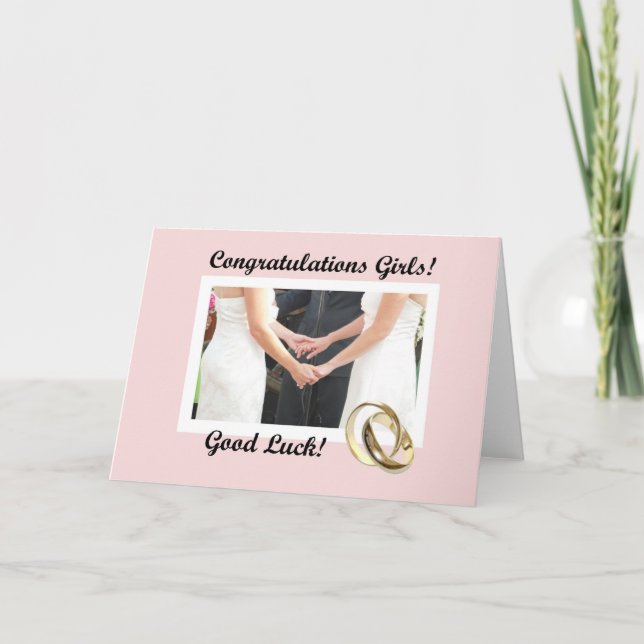 Lesbisk Bröllop-kort Kort (Framsida)